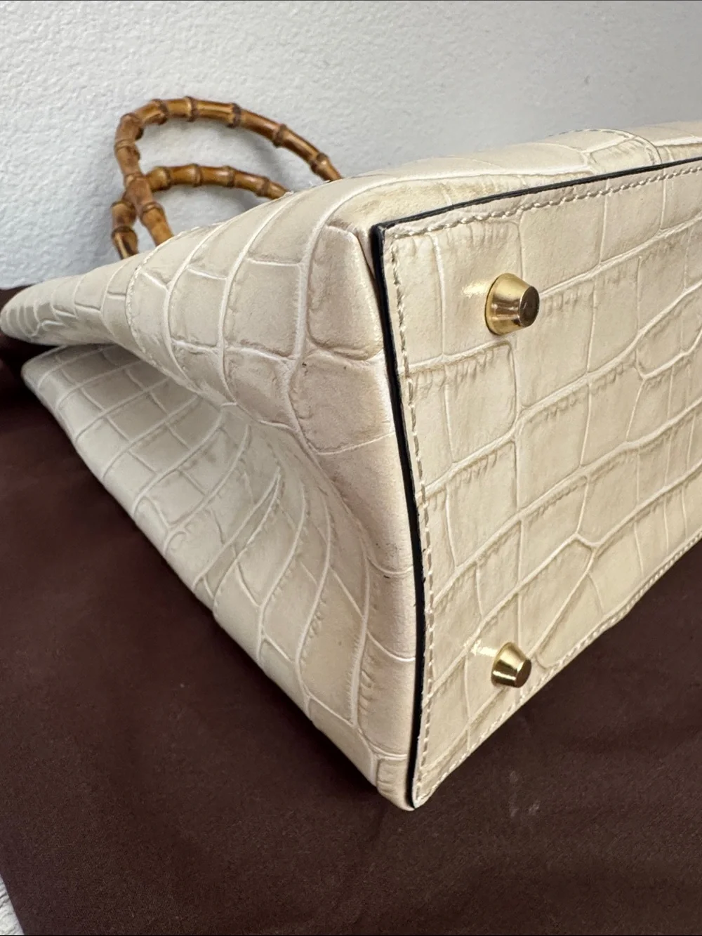 Pratesi Sarteano Croc Embossed Leather Bag